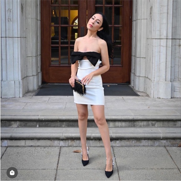 Zara dress mini bow bodycon fitted white wedding party coctail dress - Picture 9 of 15